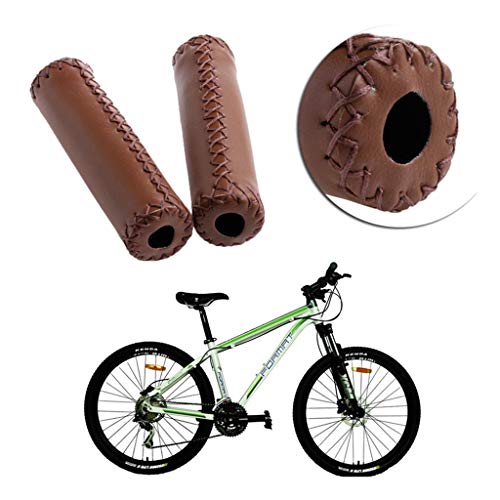 Lergo Puños de cuero cosido para MTB BMX Road Mountain Bike Ciclismo