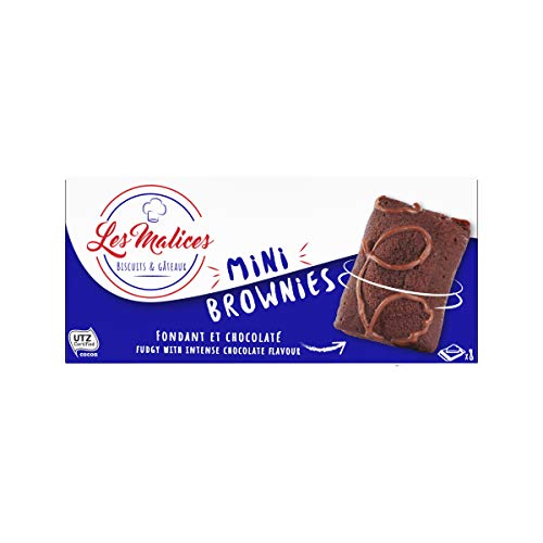 Les Malices - Mini Brownies 8 paquetes de 8 pasteles (1920 gr) tamaño de la familia - hecho en Francia