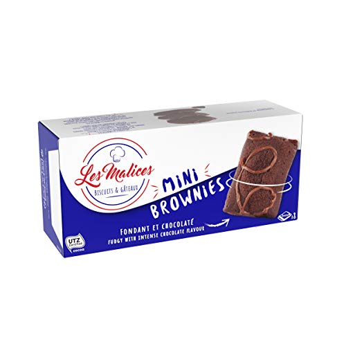 Les Malices - Mini Brownies 8 paquetes de 8 pasteles (1920 gr) tamaño de la familia - hecho en Francia