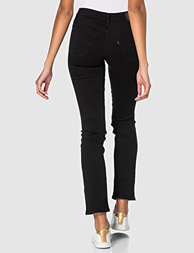 Levi's 314 Shaping Straight Vaqueros, Soft Black, 28W / 30L para Mujer