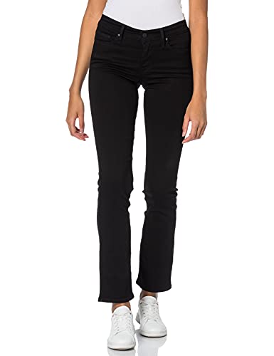 Levi's 314 Shaping Straight Vaqueros, Soft Black, 28W / 30L para Mujer