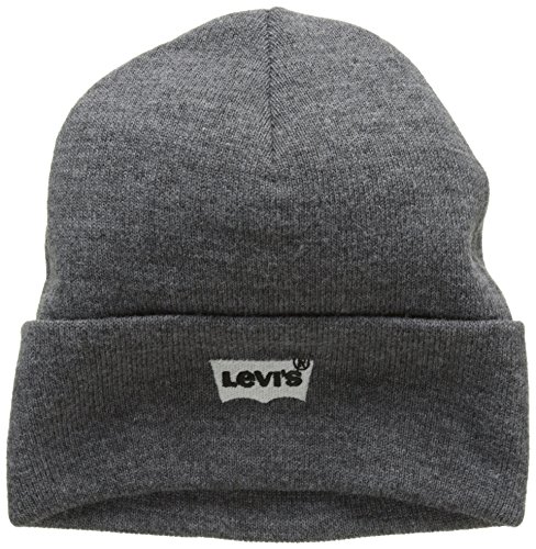 Levi's Batwing Embroidered Slouchy Beanie Gorro de Punto, Gris (R Grey 55), Talla única (Talla del Fabricante: UN) para Hombre