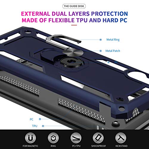 LeYi Funda Samsung Galaxy S20 FE / S20 FE 5G / S20 Lite,Armor Carcasa con 360 Grados Anillo iman Soporte Hard PC y Silicona TPU Bumper Antigolpes Case para Movil S20 FE，Azul