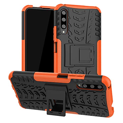 LFDZ Funda Huawei P Smart Z,con Soporte Cáscara de Doble Capa de Cubierta Heavy Duty Silicona Caso Funda para Huawei P Smart Z/Honor 9X Pro / Y9 Prime[Not fit Huawei Honor 9X],Naranja