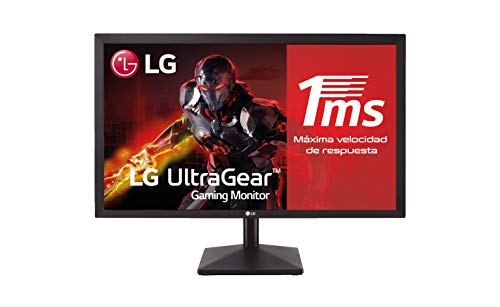 LG 22MK400H-B - Monitor Gaming FHD de 55.8 cm (22") con Panel TN (1920 x 1080 píxeles, 16:9, 1 ms, 75Hz, 200 cd/m², 600:1, NTSC >72%, D-SUB x1, HDMI x1) Color Negro Mate