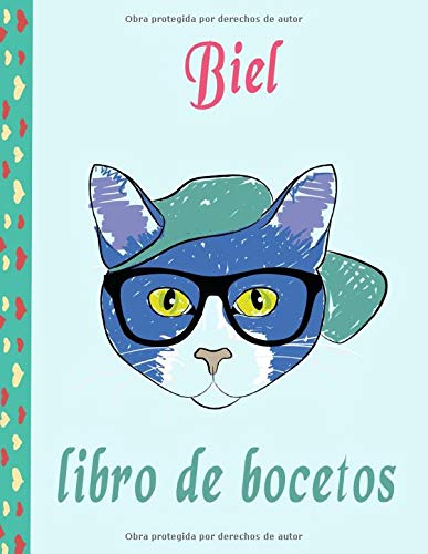 libro de bocetos de Biel: Biel Páginas en blanco con cubierta multicolor de paint art para pintar, dibujar, escribir, dibujar y garabatear, papeles ... 110 páginas... niños, niños, novio y novia