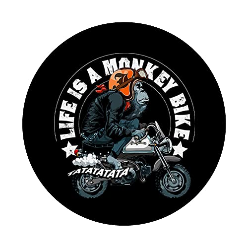 Life is a Monkey Bike Gorilla Bike Diseño de dibujos animados PopSockets PopGrip Intercambiable