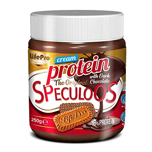 Life Pro Fit Food Protein Cream Speculoos Dark Chocolate – Crema proteica con sabor a galleta caramelizada y chocolate negro – 100% vegana - Sin azúcares añadidos ni conservantes artificiales – 250 gr