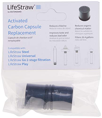 Lifestraw Cápsulas De Carbón De Repuesto Activados Cápsulas De Filtro De Carbono Para El Acero, Plata, M