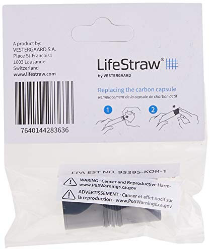 Lifestraw Cápsulas De Carbón De Repuesto Activados Cápsulas De Filtro De Carbono Para El Acero, Plata, M