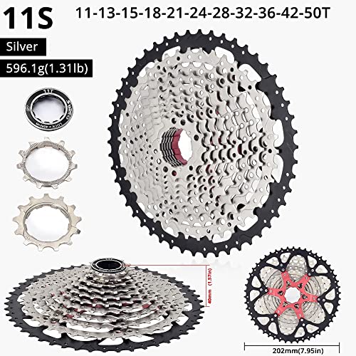 Lijincheng Ruedas Libres MTB 11 Cassette de Velocidad 11-36/40/42/46/50 / 52t Bicicleta Freewheel K7 11V Bike Flywheel Sprocket for Shimano for Sram (Color : 11S 11-50T)