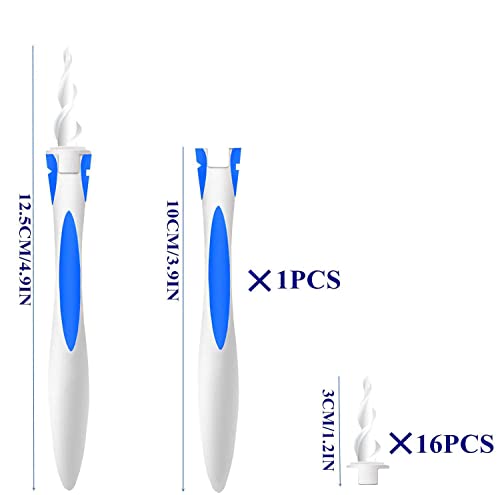 Limpiador de Oídos, Q Grips Limpiador de Oídos, con 16 Cabezales de Silicona Reemplazables para Todo tu Familia