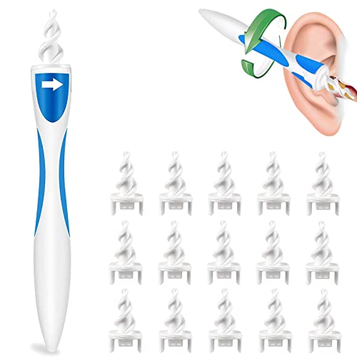 Limpiador de Oídos, Q Grips Limpiador de Oídos, con 16 Cabezales de Silicona Reemplazables para Todo tu Familia