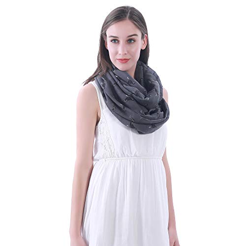 Lina & Lily Bufanda Infinita Snood con Estampado de Perros Rottweiler (Gris)