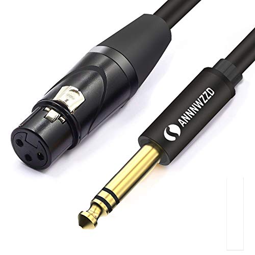 LinkinPerk Cable macho de 6,35 mm a 3 pines XLR F hembra, conector estéreo TRS a XLR equilibrado micrófono (3 m)