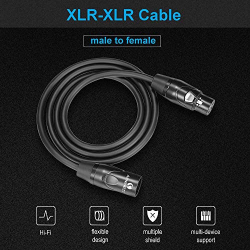 LinkinPerk Cable XLR macho a hembra para micrófono, amplificador, escritorio de mezcla o sistema de altavoces (1 m)