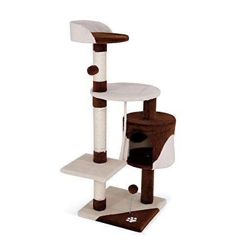 lionto by dibea Árbol rascador para Gatos Altura 112 cm marrón/Beige