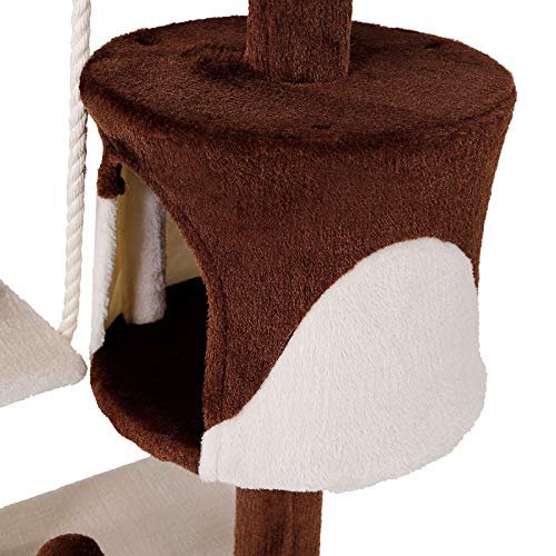 lionto by dibea Árbol rascador para Gatos Altura 112 cm marrón/Beige