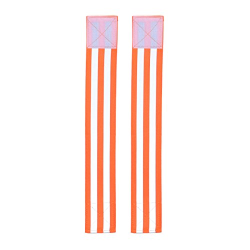 LIOOBO 1 par de Bandas Reflectantes para el Brazo de la muñeca, Tobillo, Pierna, Tren de rodaje Reflectante para Hombres, Mujeres, Noche, Ciclismo, Andar en Bicicleta (Naranja)