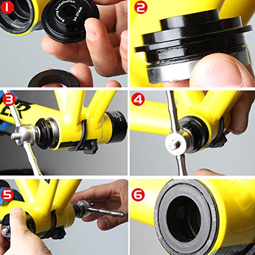 LIOOBO Juego de Herramientas de desmontaje de la instalación estática del Eje de la Bicicleta BB86 / 30/92 / PF30 (Negro)