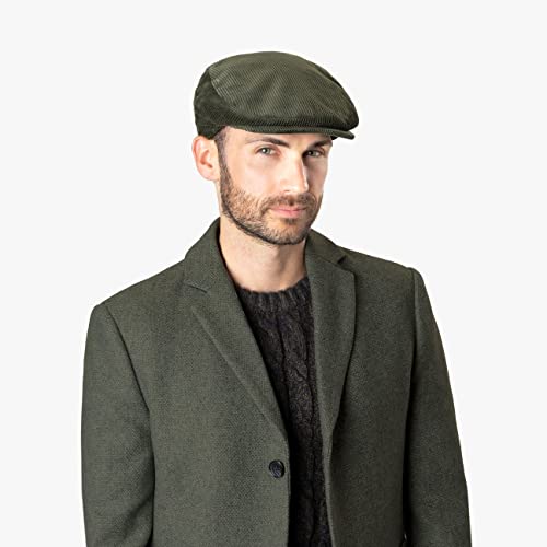 LIPODO Gorra Gatsby Cordial Algodón - Gris - Talla XXL 62-63 cm - Gorra de Pana de Hombre con Forro Acolchado para Invierno - Gorra Deportiva