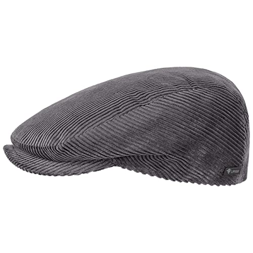 LIPODO Gorra Gatsby Cordial Algodón - Gris - Talla XXL 62-63 cm - Gorra de Pana de Hombre con Forro Acolchado para Invierno - Gorra Deportiva