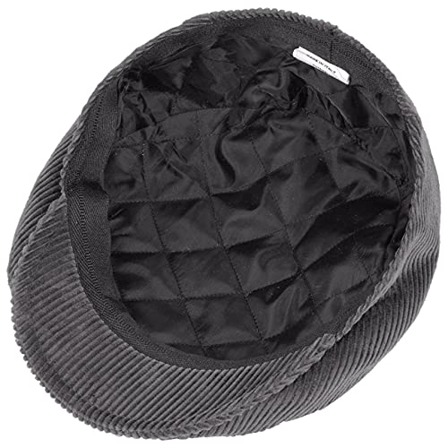 LIPODO Gorra Gatsby Cordial Algodón - Gris - Talla XXL 62-63 cm - Gorra de Pana de Hombre con Forro Acolchado para Invierno - Gorra Deportiva