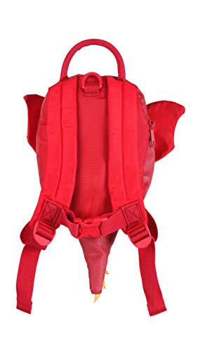 LittleLife Toddler Backpack with Safety Rein, Mochila Dragon pequeños con rienda de Seguridad Unisex Niños, Rojo, Talla Única