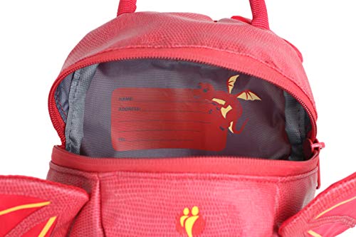 LittleLife Toddler Backpack with Safety Rein, Mochila Dragon pequeños con rienda de Seguridad Unisex Niños, Rojo, Talla Única