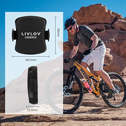 LIVLOV V4 Sensor Cadencia de Ciclismo con Bluetooth & Ant+ Medidor de Cadencia pedaleo de Bicicleta para Wahoo Rouvy Zwift