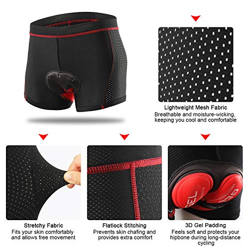 Lixa-da Cycling Shorts Pantalones Cortos de Silicona Ropa Interior Transpirable para Ciclismo con 5D Gel Acolchado MTB Unisexo