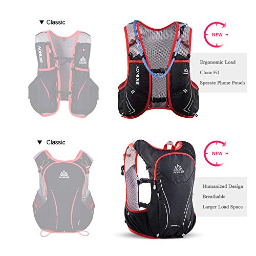 Lixada 5L Vejiga de Agua Mochila, Mochila Hidratación, Running Mochila, Impermeable y Transpirable, para Camping, Marathoner, Correr, Caminar, Escalada, Actividades al Aire Libre (M-L)