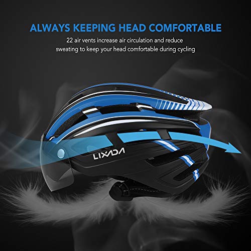 Lixada Casco de Bicicleta de Montaña Casco de Motociclismo con Visera Magnética Desmontable Ligero Protector UV Unisexo