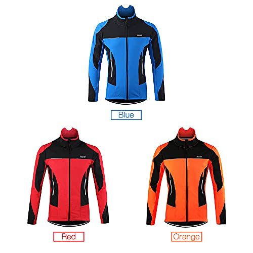 Lixada Chaqueta de Ciclismo Hombre Invierno Forro Térmico Cómodo de Lana Cortaviento Para Invierno Otoño