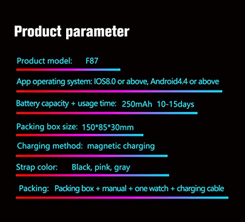 LLM Reloj inteligente para hombre, esfera de llamada Bluetooth, frecuencia cardíaca, monitoreo de presión arterial, reloj de entretenimiento social, F87 (A)