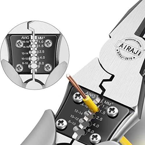 lmoikesz Alicada Diagonal Stripping Cable de Alambre eléctrico Nipper Combinación de Stripper Aleación Multifuncional Mano doméstica, 7 Pulgadas 5-en-1 Tipo 3