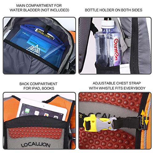 Local Lion 18L Mochila de Ciclismo de Deportes al Aire Libre de Senderismo Excursion Multifuncional Nylon para Unisex Color Amarillo