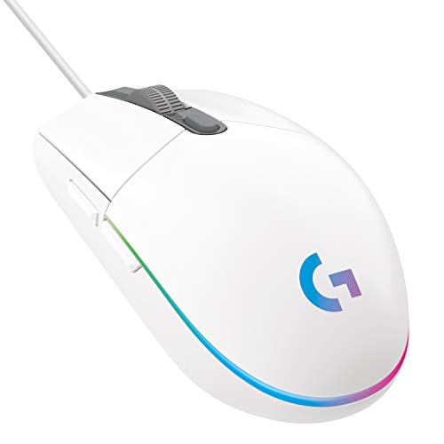 Logitech G203 LIGHTSYNC Ratón Gaming con Iluminación RGB Personalizable, 6 Botones Programables, Captor 8K para Gaming, Seguimiento de hasta 8,000 DPI, Ultra-ligero - Blanco