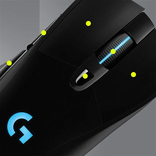 Logitech G703 LIGHTSPEED Ratón Gaming Inalámbrico, Captor HERO 25K, 25,600 DPI, Pesos Ajustables, 6 Botones Programables, Memoría Integrada, POWERPLAY-compatibile, PC/Mac - Negro