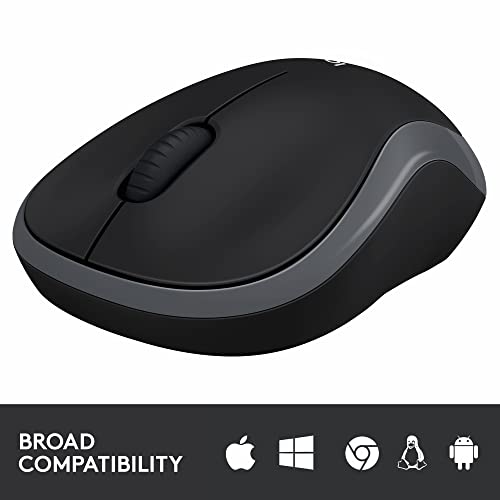 Logitech M185 Ratón Inalámbrico, 2,4 GHz con Mini Receptor USB, Batería 12 Meses, Seguimiento Óptico 1000 DPI, Ambidiestro, PC/Mac/Portátil - Gris