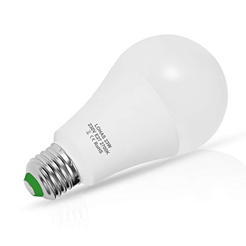 LOHAS Bombilla LED E27, 23W Bombilla LED Equivalent a 200W Incandescente Bombilla, Blanco Calído 2700K, 2500 Lúmenes, 240 ° Ángulo de Haz, Bombilla de Bajo Consumo, No-regulable, Paquete de 4 Unidades