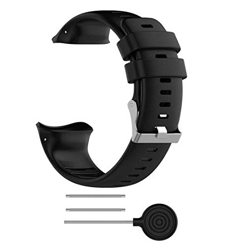 LOKEKE Compatible con Polar Vantage V Smart Watch Correa de repuesto de silicona para reloj inteligente Polar Vantage V (silicona negra)