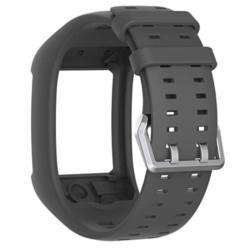 LOKEKE Correa de repuesto de silicona compatible con Polar M600 Smart Watch para Polar M600 (silicona gris)