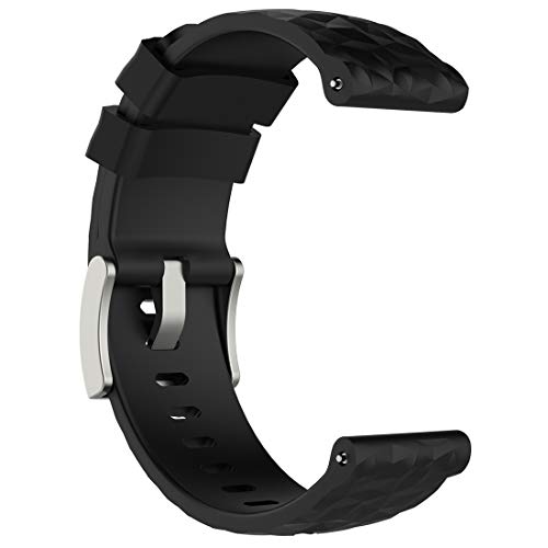 LOKEKE Suunto Spartan Sport Wrist HR Baro - Correa de repuesto para reloj inteligente Suunto Spartan Sport Wrist HR Baro y Suunto 9 Baro (silicona negra)