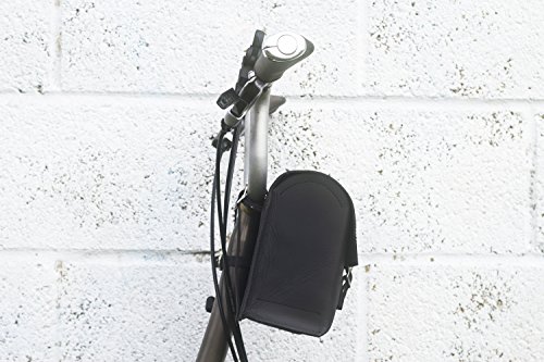 London Craftwork Bolsa de bicicleta XXL grande de piel auténtica para manillar BROMPTON 23 x 19,5 x 11 cm XXL-BL
