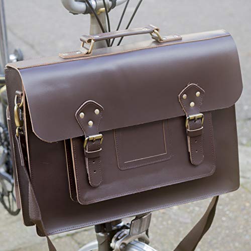 London Craftwork Bolsa de Piel Exclusiva para Brompton marrón Oscuro S-Bag (Bolsa + Marco G (sin Mango)