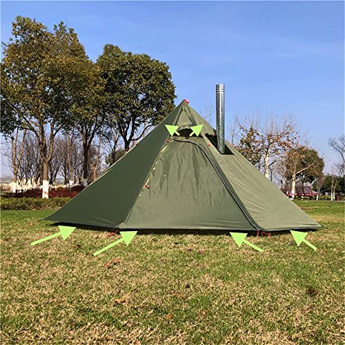 longeek 1-2PersonTent Teepee Tiendas para mochileros al aire libre Camping Senderismo Refugio climatizado Smokey HUT Chimenea caliente Tipi fácil de configurar