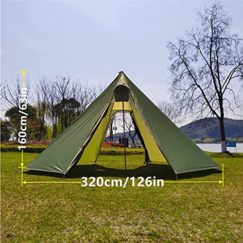 longeek 1-2PersonTent Teepee Tiendas para mochileros al aire libre Camping Senderismo Refugio climatizado Smokey HUT Chimenea caliente Tipi fácil de configurar