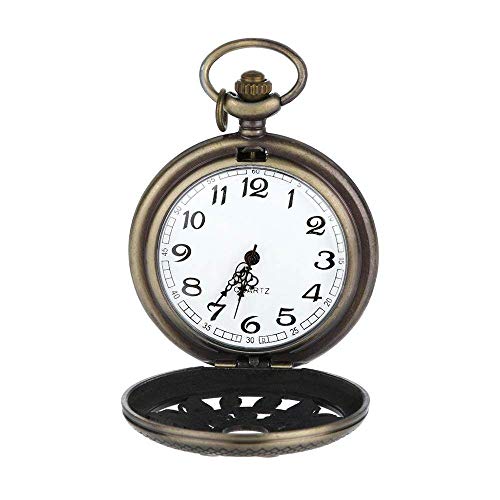 LOOIUEX Reloj de Bolsillo Patrón Personalizado Steampunk Vintage Cuarzo Números Romanos Reloj de Bolsillo Reloj Reloj al por Mayor Relogio De Bolso # 4J03