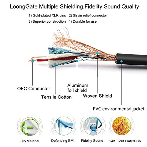 LoongGate Cable de micrófono USB a XLR - 3 pines USB macho a XLR Cable de conversor de enlace de micrófono femenino Cable de audio de Studio Cable de conexión Adaptador (3m)